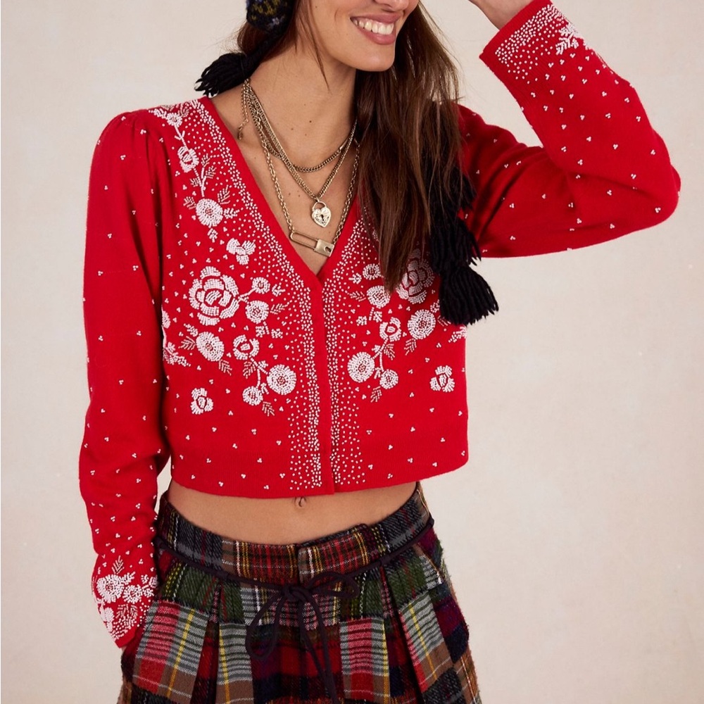 Free People Happy Holidays Cardi Sweater